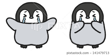 一組哭泣的企鵝插圖 一組哭泣的企鵝插圖 141479713