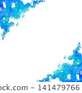 畫框上飾有鮮豔的藍色和青色水彩潑墨圖案，蔓延至對角線角落。 141479766