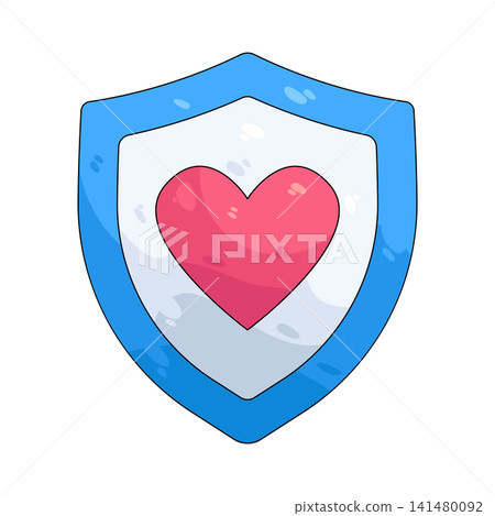 Illustration of heart shield Illustration of heart shield 141480092