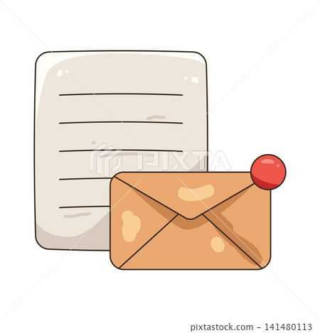 Illustration of envelope and paper Illustration of envelope and paper 141480113