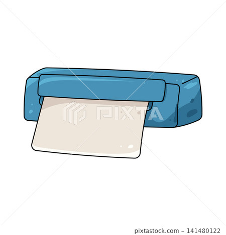 Illustration of printer with paper Illustration of printer with paper 141480122