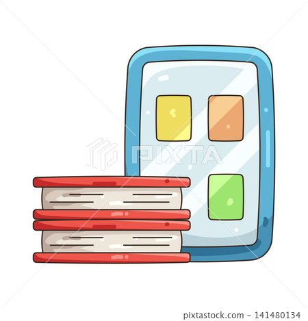 Illustration of e-books Illustration of e-books 141480134