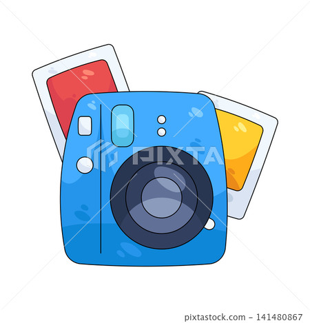 Illustration of instant camera with photos Illustration of instant camera with photos 141480867