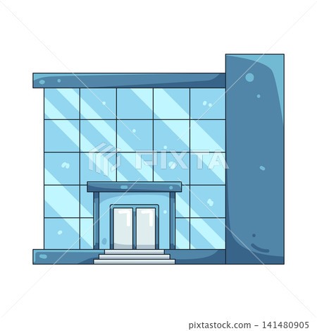 Illustration of modern glass building Illustration of modern glass building 141480905