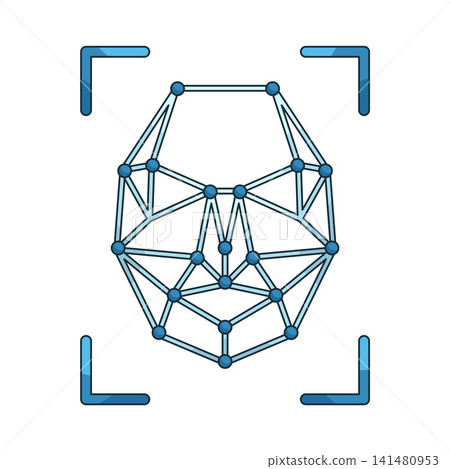 Illustration of facial recognition technology 141480953