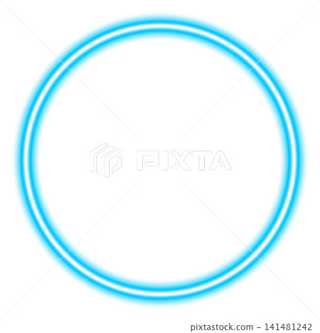 Blue neon circle frame with glowing electric light isolated on transparent background. Universal template associated with high technology, cyberpunk, the future, a cold atmosphere, or space-themed. Blue neon circle frame with glowing electric light isolated on transparent background. Universal template associated with high technology, cyberpunk, the future, a cold atmosphere, or space-themed. 141481242