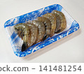 Vannamei shrimp in a tray, at an angle 141481254