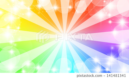 Rainbow-colored sunburst background, landscape orientation 16:9 Rainbow-colored sunburst background, landscape orientation 16:9 141481341