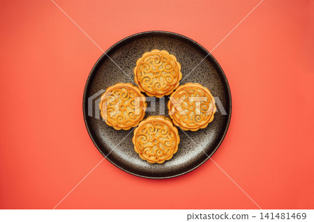 mooncake, dessert, pastry 141481469