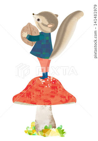 Squirrel and mushroom Squirrel and mushroom 141481979