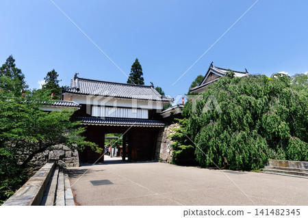 Ueda Castle under a clear blue sky Ueda Castle under a clear blue sky 141482345