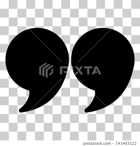 Quote mark icon on transparent background. Remark sign. Quotation symbol. flat style. Quote mark icon on transparent background. Remark sign. Quotation symbol. flat style. 141483122