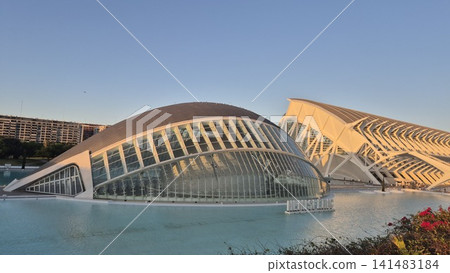 Modern futuristic architecture with reflective glass domes Modern futuristic architecture with reflective glass domes 141483184
