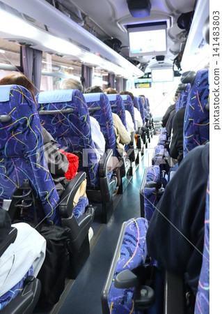 Inside the tour bus Inside the tour bus 141483803