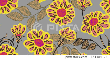 seamless pattern with sunflowers seamless pattern with sunflowers 141484125