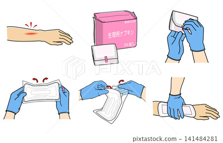 衛生棉止血插圖集 衛生棉止血插圖集 141484281