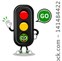Smiling Traffic Signal Vector Illustration for Road Safety 141484422