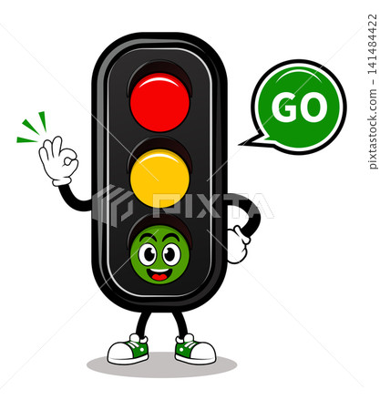 Smiling Traffic Signal Vector Illustration for Road Safety Smiling Traffic Signal Vector Illustration for Road Safety 141484422