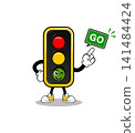 Happy Traffic Signal Character Vector Illustration 141484424