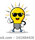 Thumbs Up, Cool Smiling Idea Bulb Vector Illustration for Innovation 141484426
