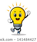 Happy Smile, Bright Idea Bulb Vector Illustration 141484427