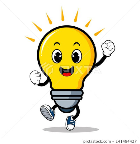 Happy Smile, Bright Idea Bulb Vector Illustration 141484427