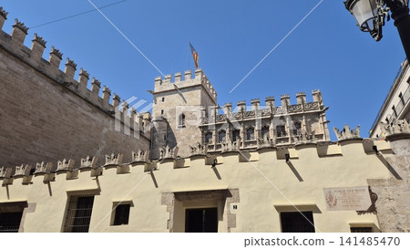 Historic stone fortress under clear blue sky Historic stone fortress under clear blue sky 141485470