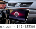 Modern car interior dashboard with digital display 141485509