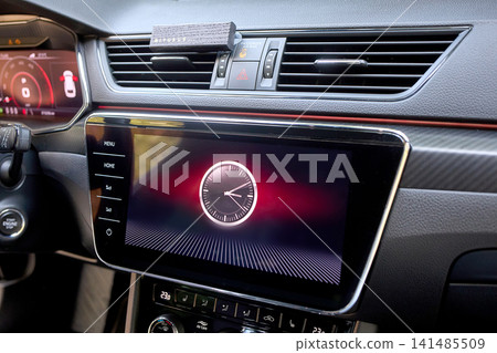 Modern car interior dashboard with digital display Modern car interior dashboard with digital display 141485509