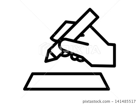 Icon for filling out a document with a writing instrument Icon for filling out a document with a writing instrument 141485517