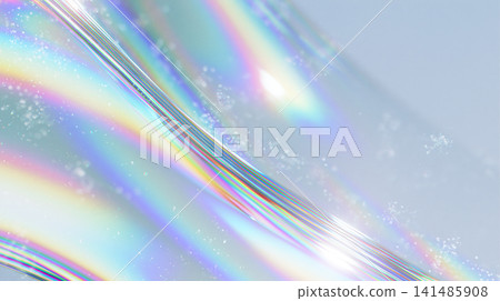 A futuristic prism abstract background featuring transparent fluid waves and particles of light reflecting in rainbow colors. A futuristic prism abstract background featuring transparent fluid waves and particles of light reflecting in rainbow colors. 141485908