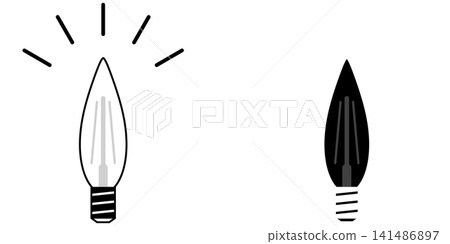 LED燈泡圖示插圖集/用於激發靈感和創意的插圖素材 141486897