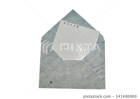 Handmade envelope made from grey textured paper. Handmade envelope made from grey textured paper. 141486900