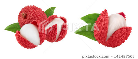 lychee fruit isolated on white background with full depth of field lychee fruit isolated on white background with full depth of field 141487505