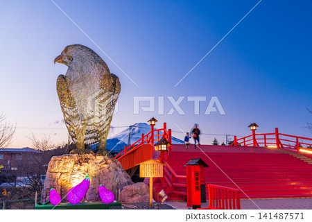 [Shizuoka Prefecture] Mount Fuji visible beyond the illuminations at Gotemba Kogen Tokinosumika. 141487571