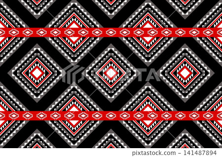 American Navajo pattern design. Ethnic ornament on the carpet. Aztec style. Tribal. motif. Boho, ornament, clothing, textile, wrapping, background, wallpaper, carpet, embroidery, print American Navajo pattern design. Ethnic ornament on the carpet. Aztec style. Tribal. motif. Boho, ornament, clothing, textile, wrapping, background, wallpaper, carpet, embroidery, print 141487894