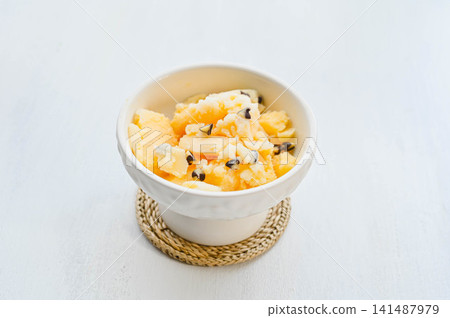 Homemade yellow watermelon sherbet Homemade yellow watermelon sherbet 141487979