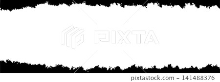 A horizontal header frame drawn with black ink lines (3:1 aspect ratio) A horizontal header frame drawn with black ink lines (3:1 aspect ratio) 141488376