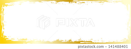 A horizontal header frame drawn with gold brushstrokes (3:1 aspect ratio) 141488401