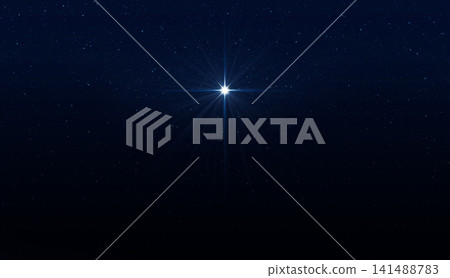 Glowing star in the night sky. Symbol of Christmas and New Year. Glowing star in the night sky. Symbol of Christmas and New Year. 141488783