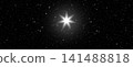 Glowing Star or Christmas Star in the Starry Night Sky 141488818