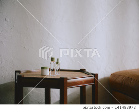 Cosmetics placed on the table Cosmetics placed on the table 141488978