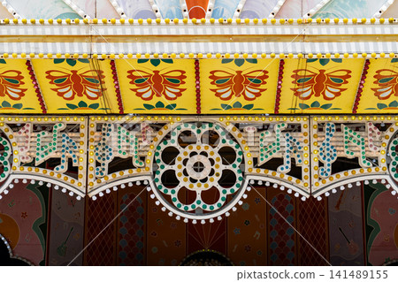 Carousel butterfly pattern decoration close-up Carousel butterfly pattern decoration close-up 141489155