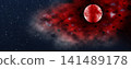 Eclipse - Bloody Red Moon in the night starry sky 141489178