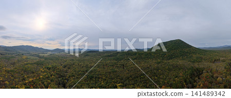 A wide panorama of autumn forests from above Jilin Province A wide panorama of autumn forests from above Jilin Province 141489342