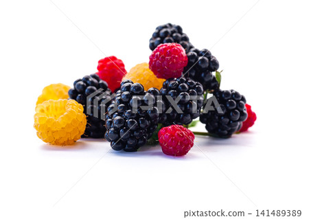 Summer berries isolated on white background Summer berries isolated on white background 141489389