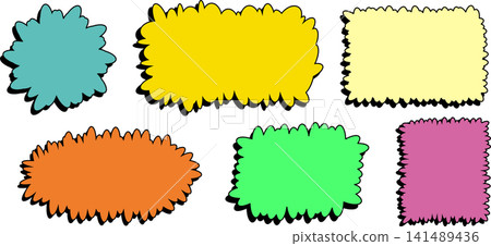 Colorful, fluffy cloud shapes in rectangle and square frames with scallop edges are ready for creative use. They can hold text or images for various projects. Colorful, fluffy cloud shapes in rectangle and square frames with scallop edges are ready for creative use. They can hold text or images for various projects. 141489436