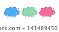 Colored speech bubbles in a cloud shape on transparent background. Vector illustration 141489450
