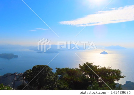 [Hiroshima Prefecture] View from the observation deck at the summit of Mt. Misen on Miyajima Island 141489685