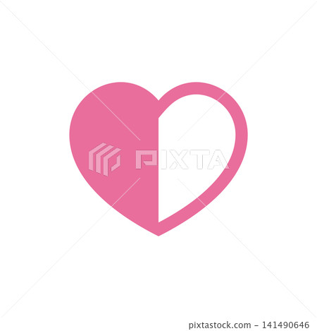 Heart Shape Icon Vector Template Illustration Trendy Design 141490646